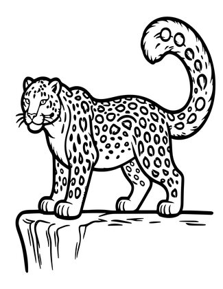 Snow Leopard Tail - Free printable coloring page