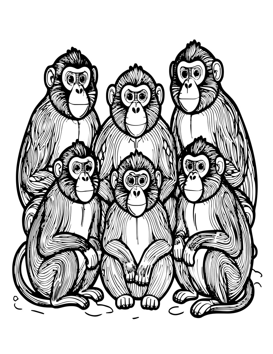 Family Group - free printable coloring page