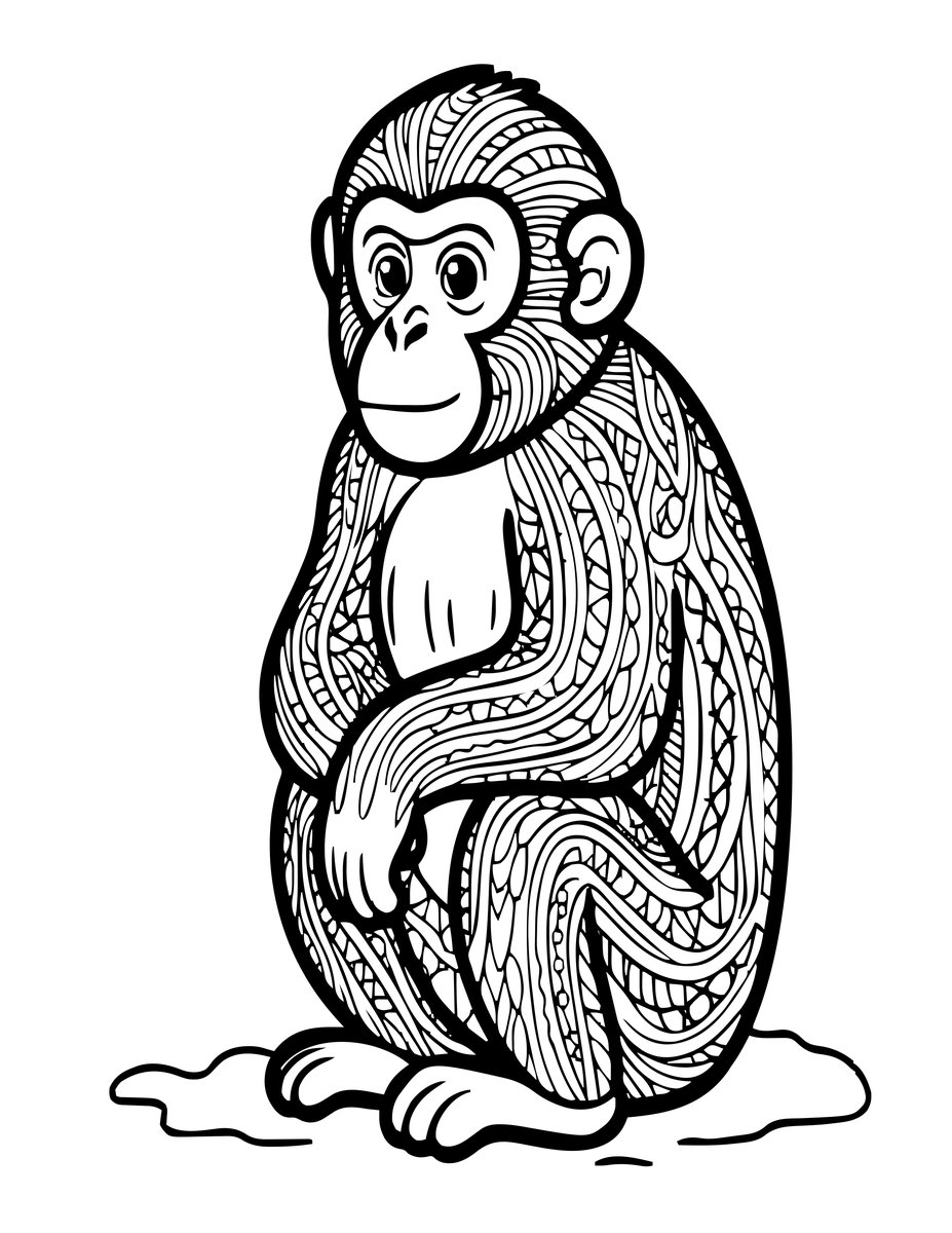 Contemplation - free printable coloring page