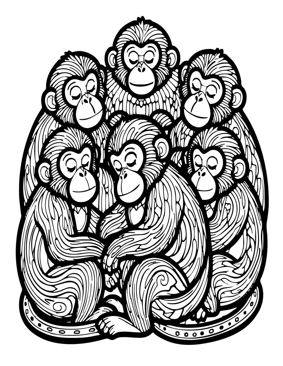 Sleeping Pile - free printable coloring page