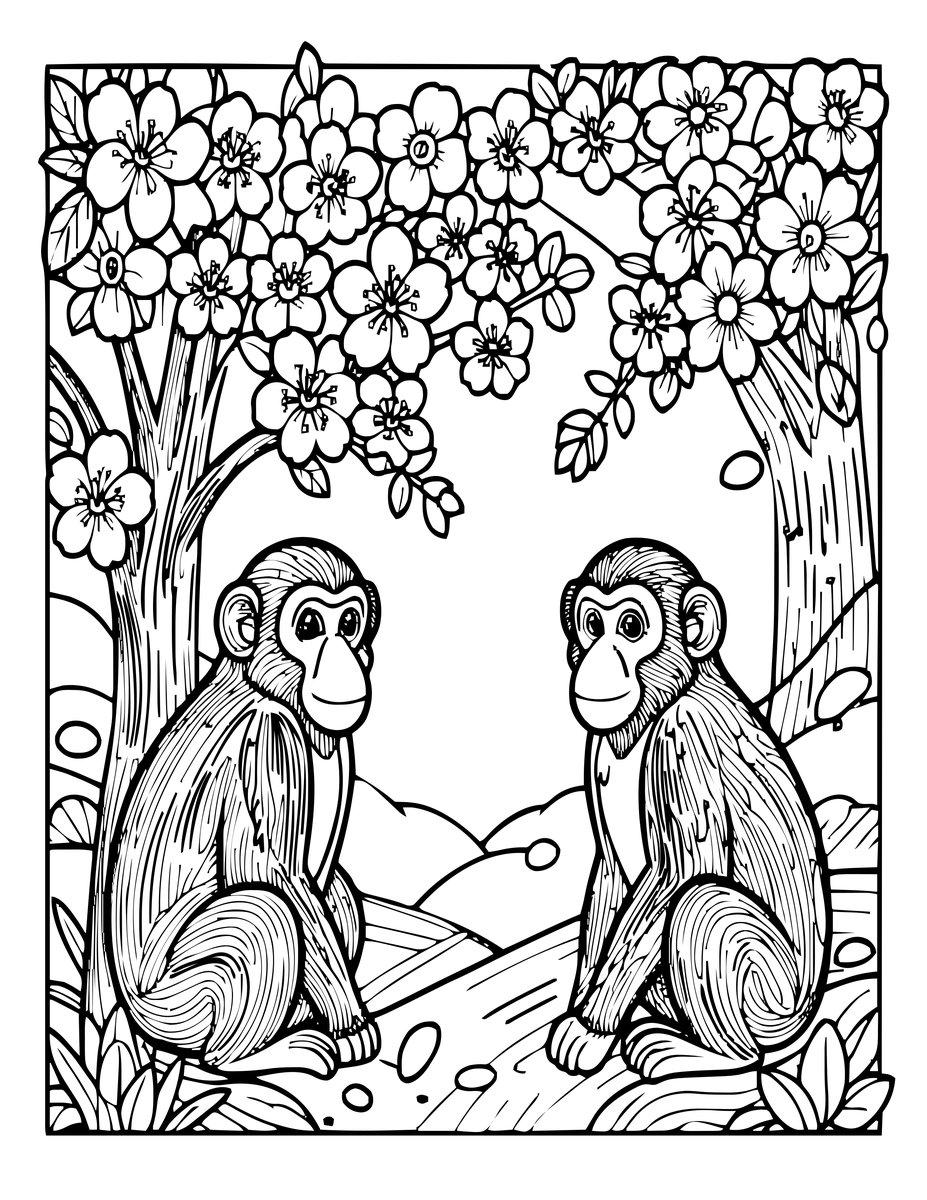 Cherry Blossom - free printable coloring page