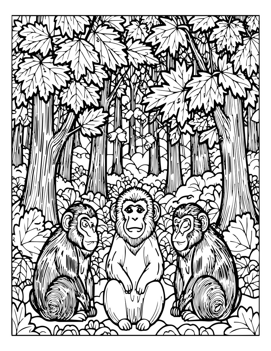 Autumn Forest - free printable coloring page