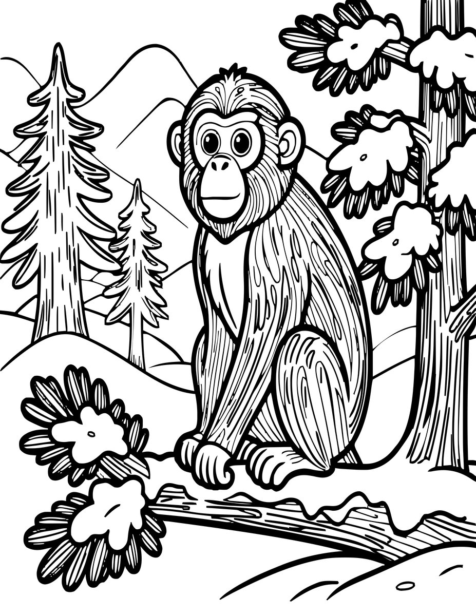 Pine Branch - free printable coloring page