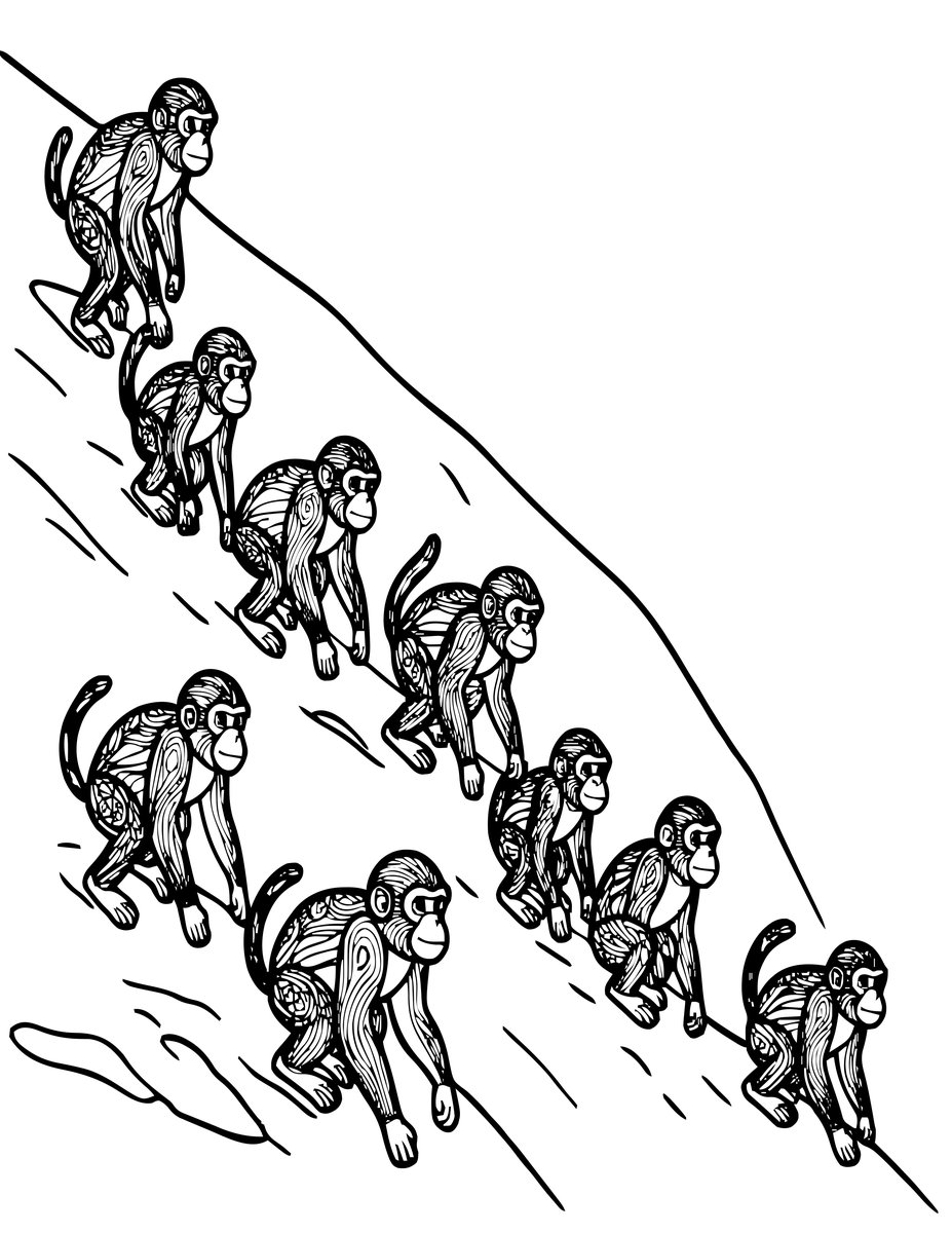 Snowy Descent - free printable coloring page