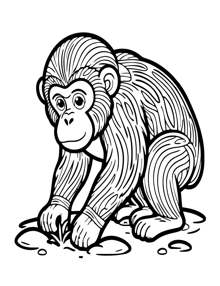 Foraging - free printable coloring page