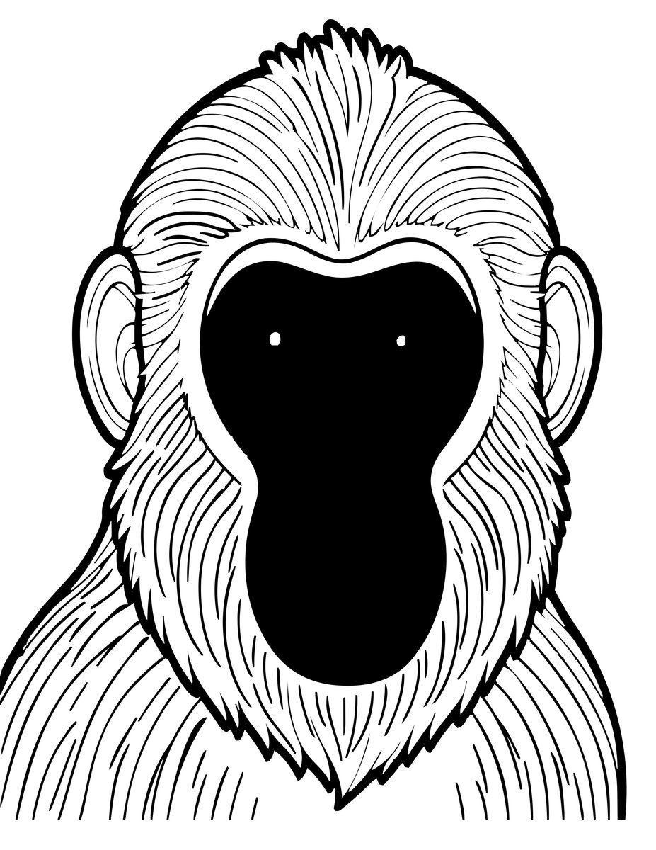 Red Face Portrait - free printable coloring page