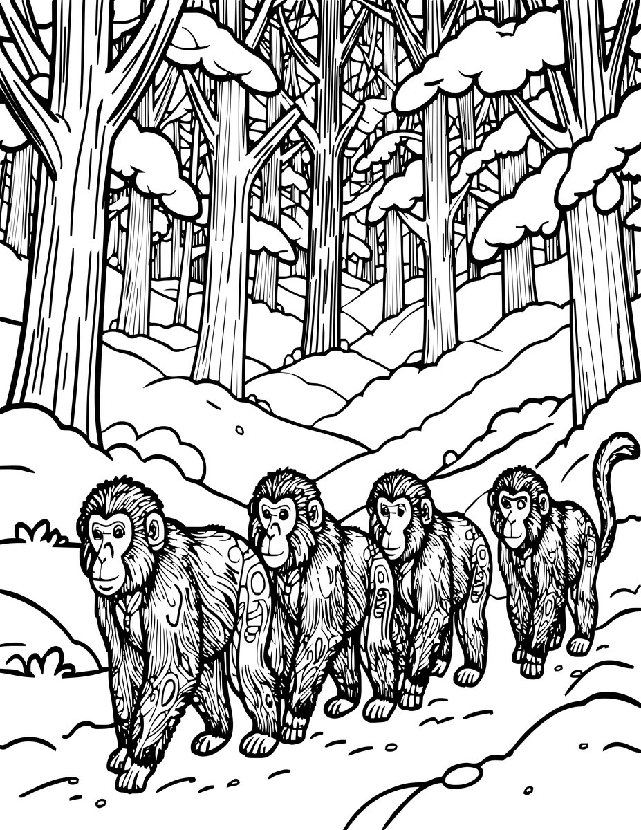 Blizzard Trek - free printable coloring page