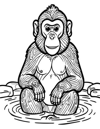 Hot Spring Soak - Free printable coloring page