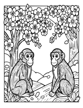 Cherry Blossom - Free printable coloring page