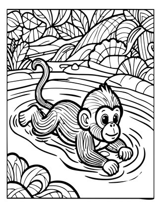 Pup Swim - Free printable coloring page
