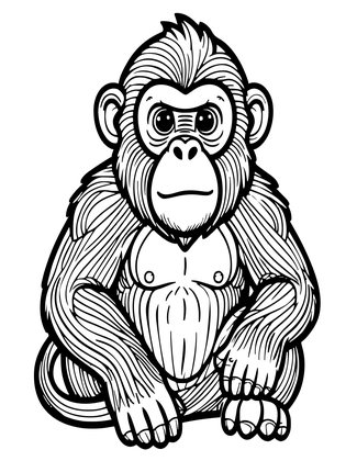 Elder Monkey - Free printable coloring page