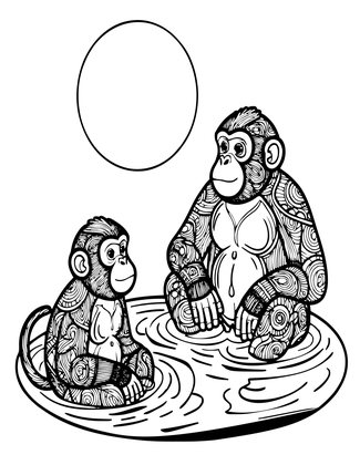 Night Bath - Free printable coloring page