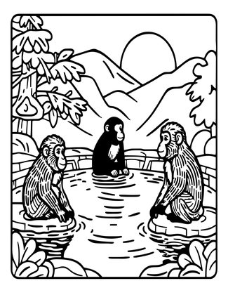 Sunrise Springs - Free printable coloring page