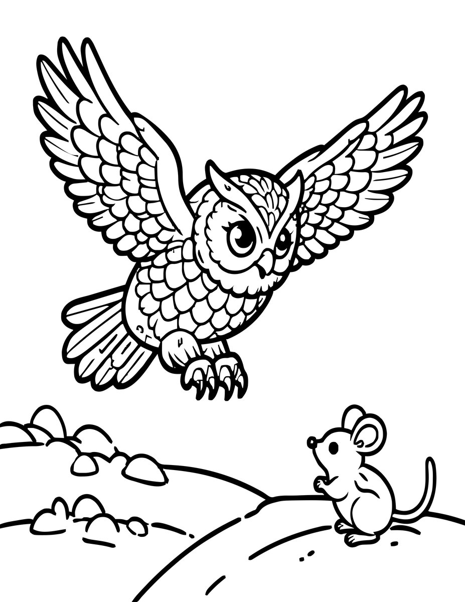 Catching Prey - free printable coloring page