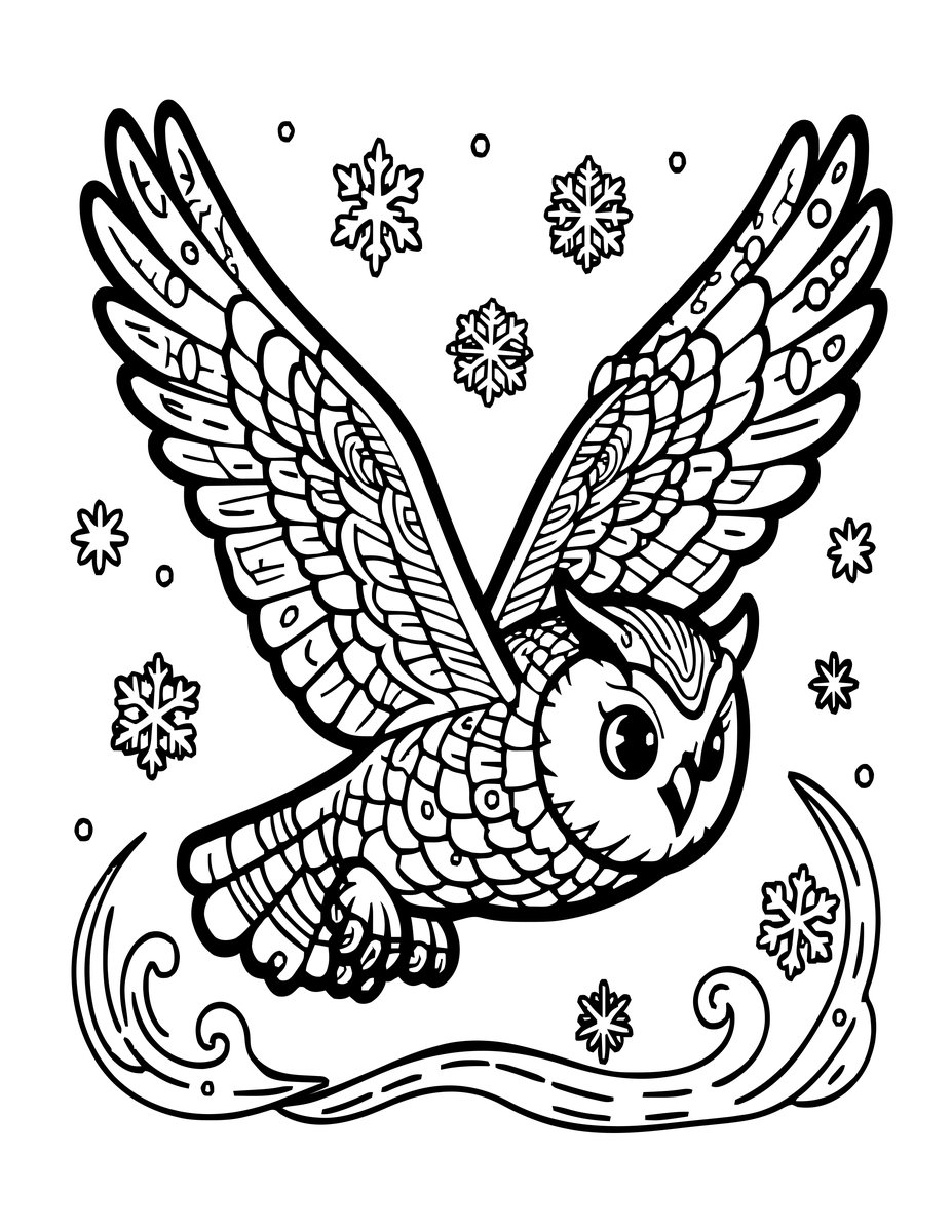 Blizzard Flight - free printable coloring page