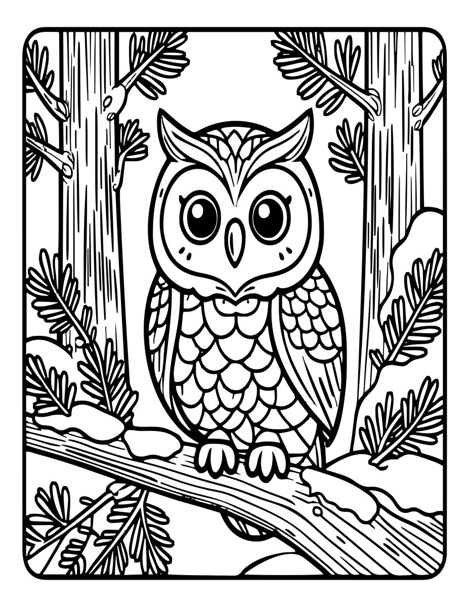 Pine Forest - free printable coloring page