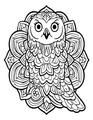 Mandala Owl - Free printable coloring page