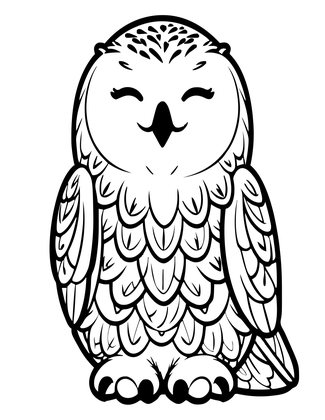 Sleeping Owl - Free printable coloring page