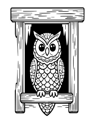 Snowy Barn - Free printable coloring page