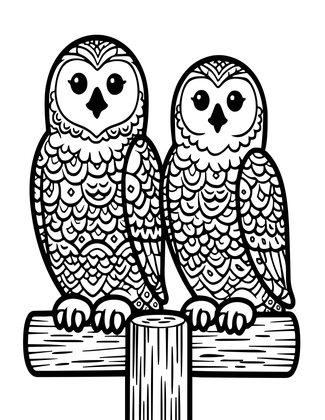 Pair on Fence - Free printable coloring page