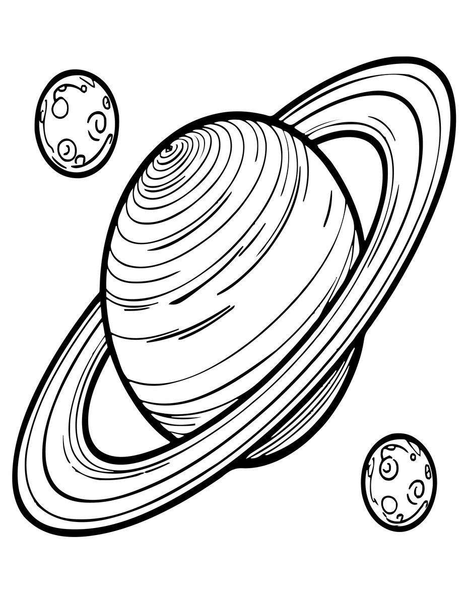 Saturn's Rings - free printable coloring page