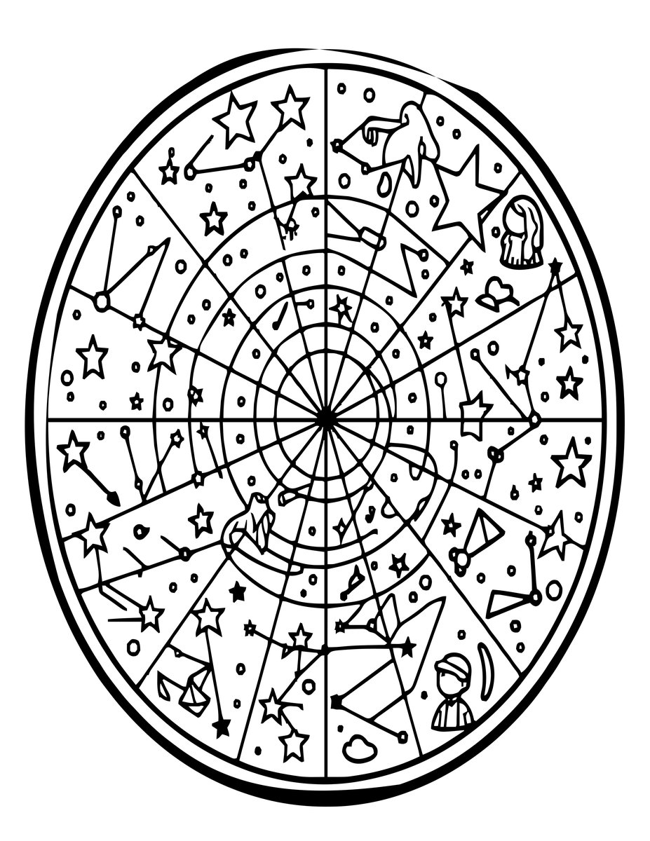 Constellation Map - free printable coloring page