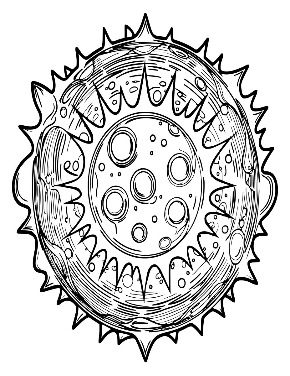 Sun Close-up - free printable coloring page
