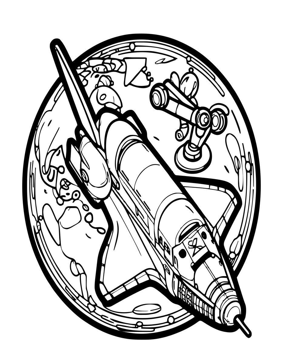 Space Shuttle - free printable coloring page