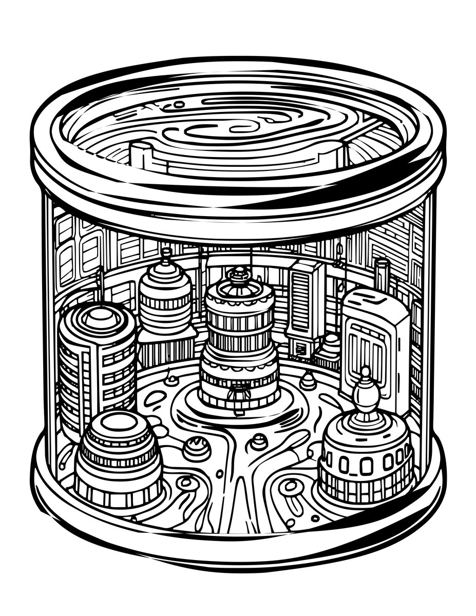 Space Colony - free printable coloring page
