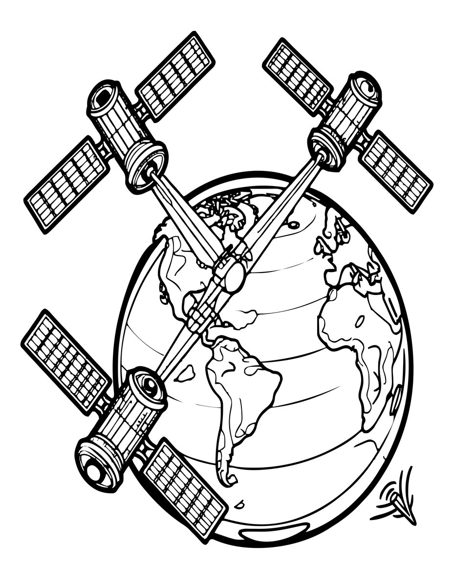 Satellite Array - free printable coloring page