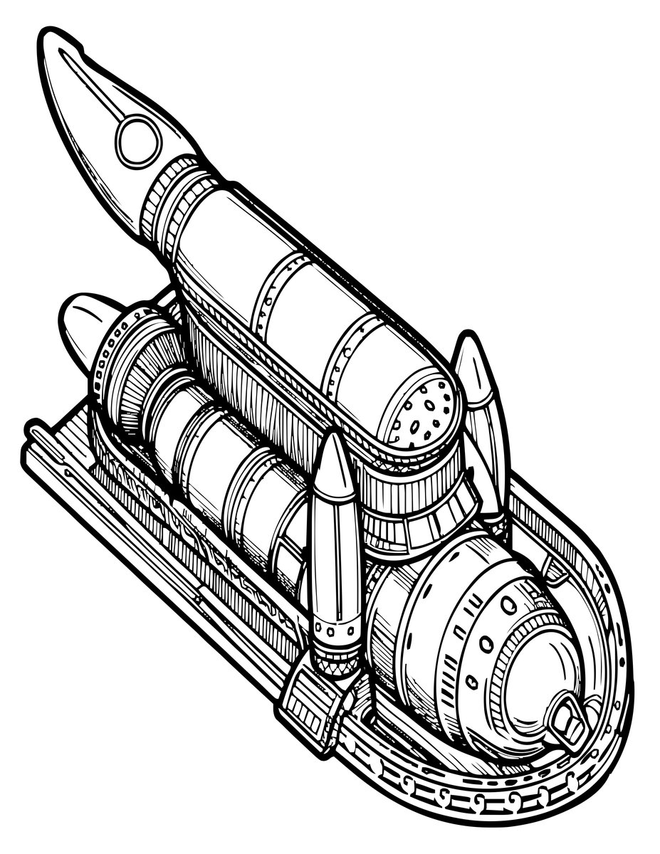 Rocket Blueprint - free printable coloring page