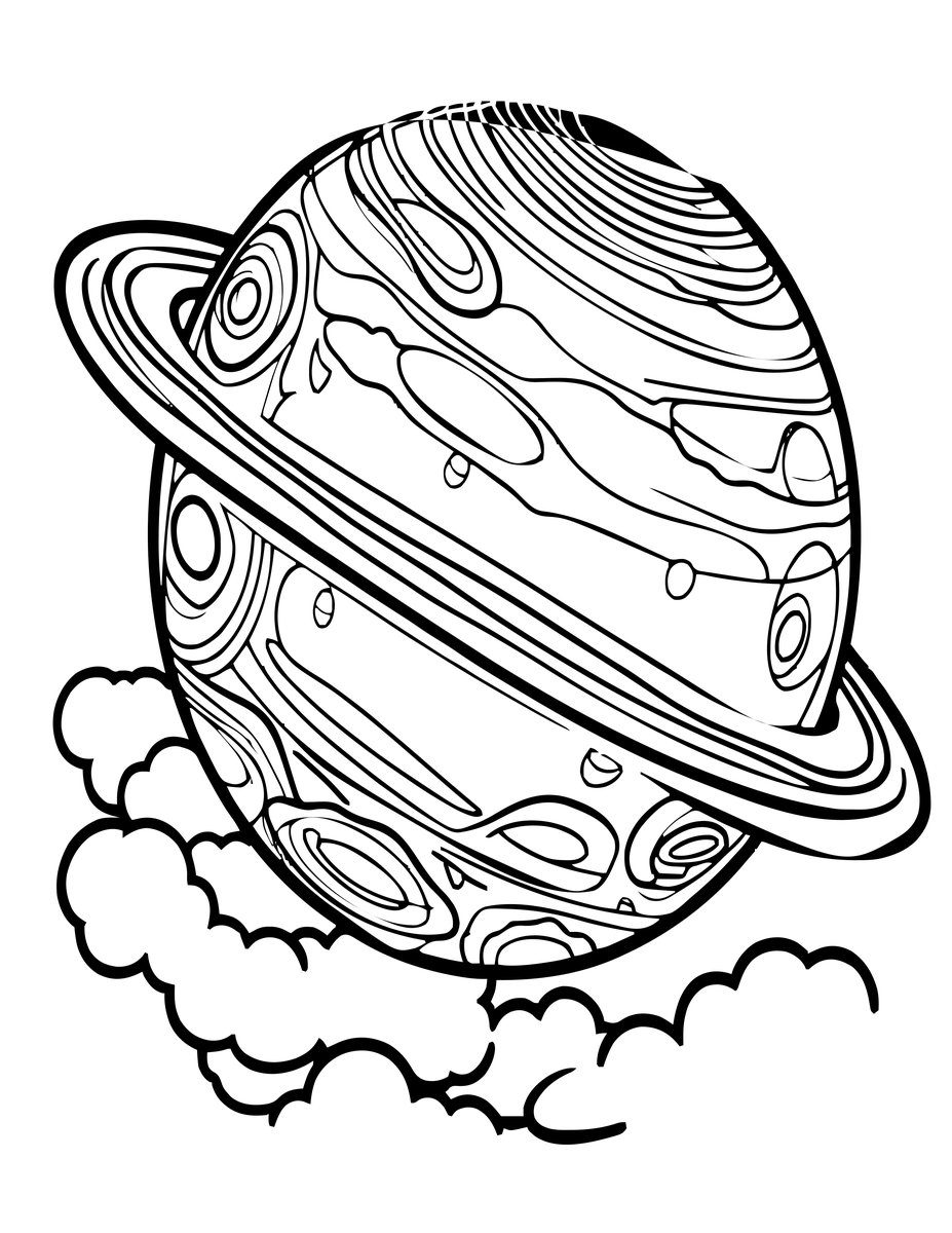 Titan Lake - free printable coloring page