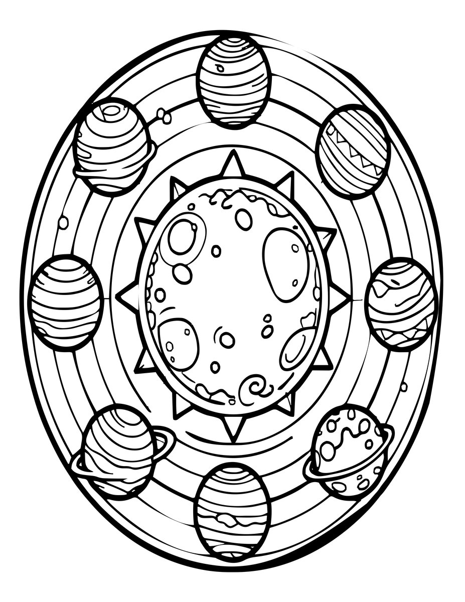Solar System - free printable coloring page