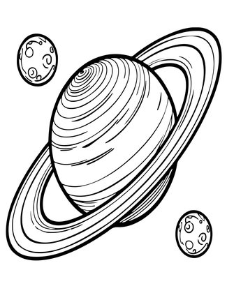 Saturn's Rings - Free printable coloring page