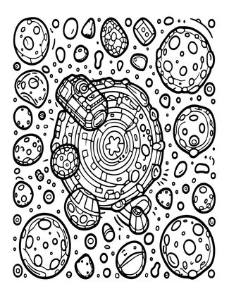 Asteroid Belt - Free printable coloring page