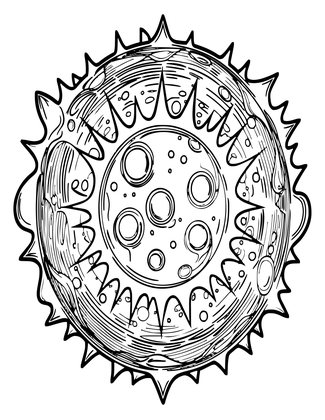 Sun Close-up - Free printable coloring page