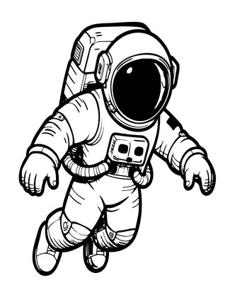 Astronaut Spacewalk - Free printable coloring page