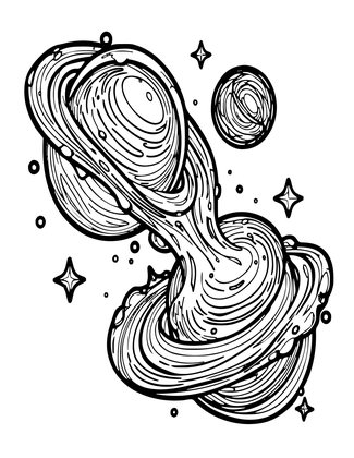 Galaxy Collision - Free printable coloring page