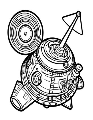 Voyager Probe - Free printable coloring page