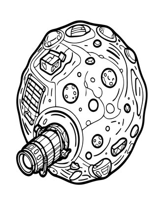 Asteroid Mining - Free printable coloring page
