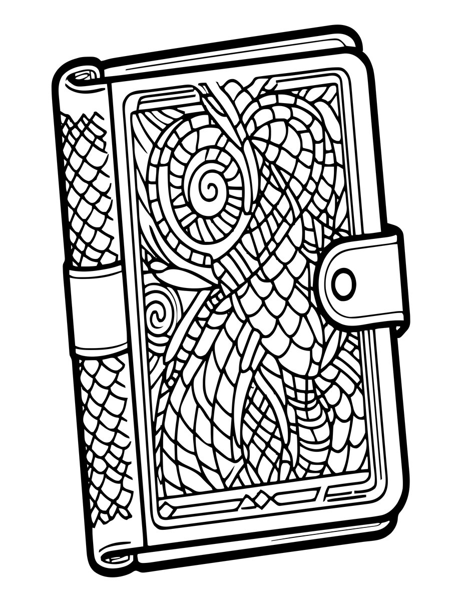Dragon Scale Book - free printable coloring page