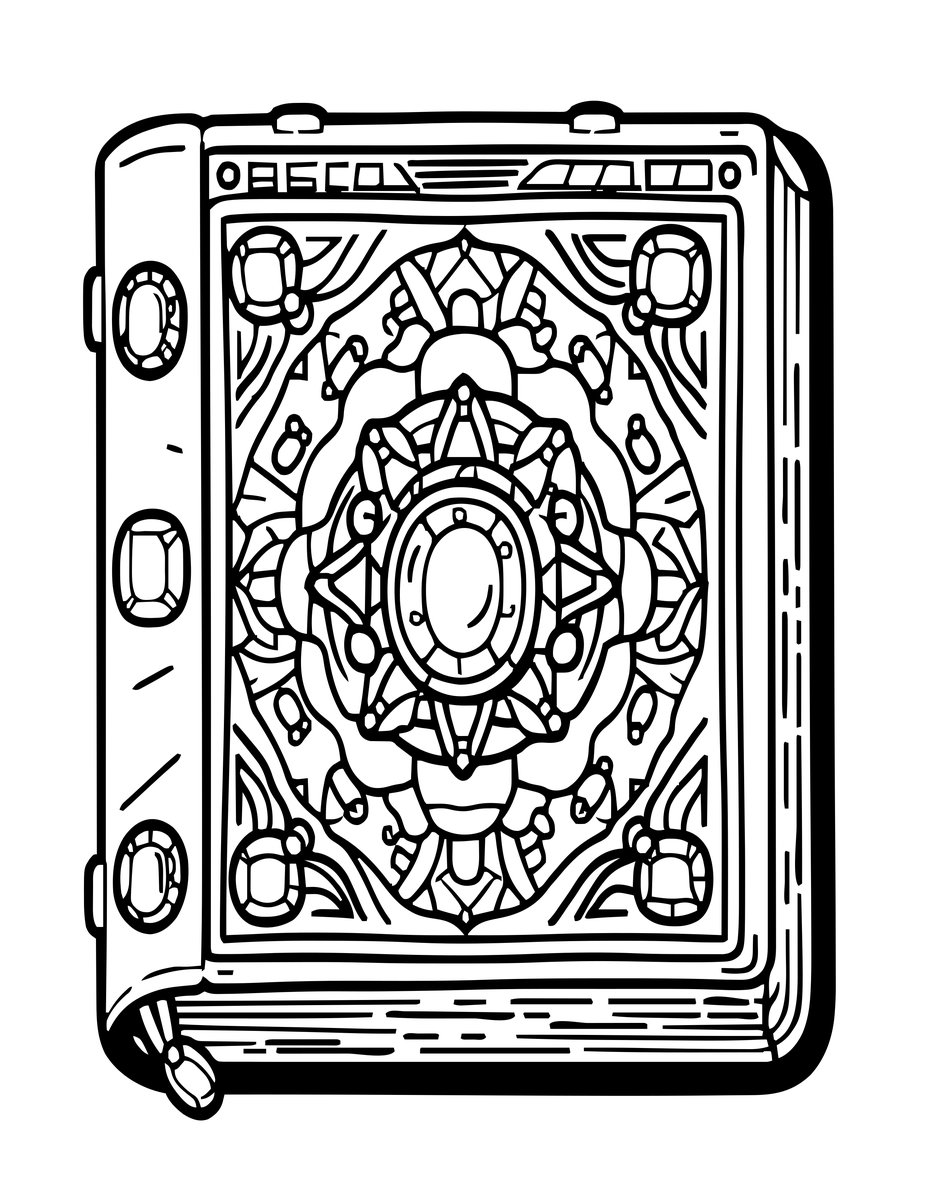 Crystal Inlay Cover - free printable coloring page