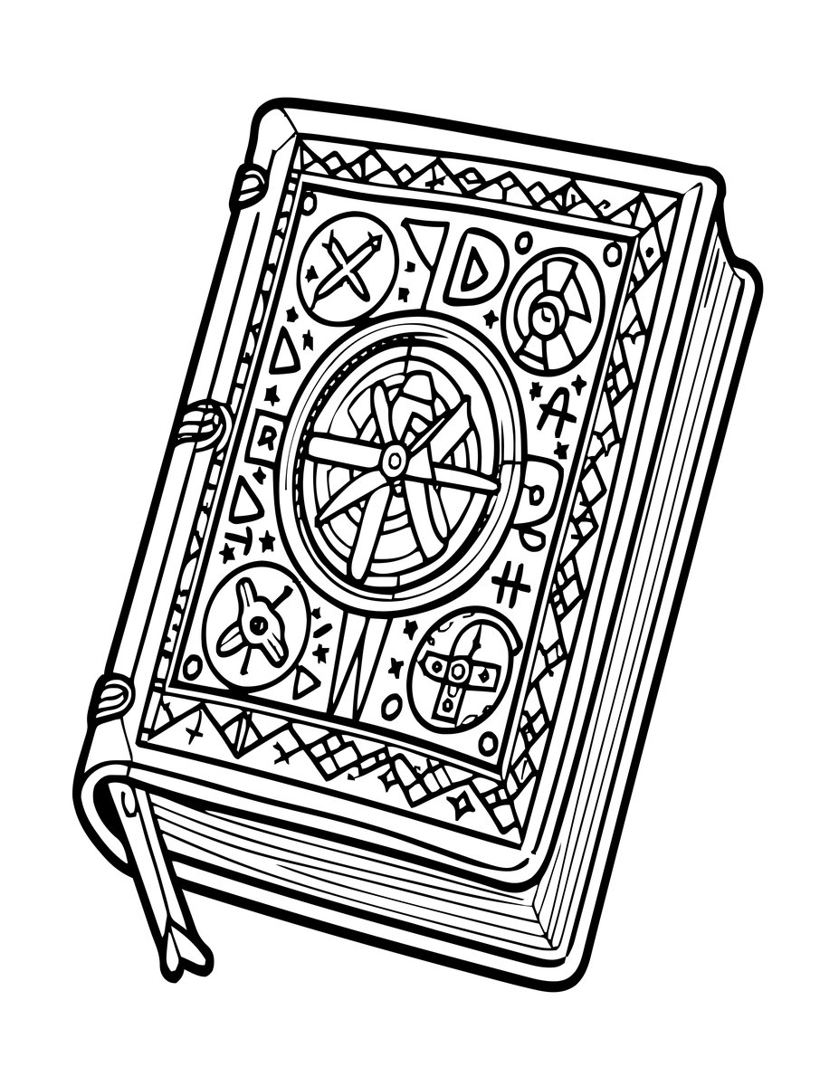 Merlin's Tome - free printable coloring page