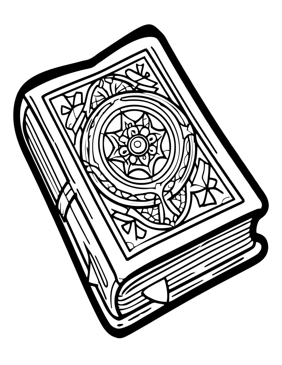 Spellbook Restoration - free printable coloring page