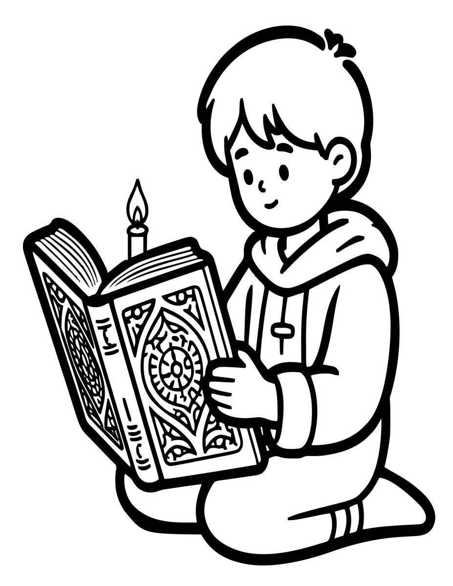 Apprentice Reading - free printable coloring page
