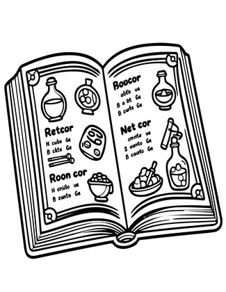 Potion Recipes - Free printable coloring page
