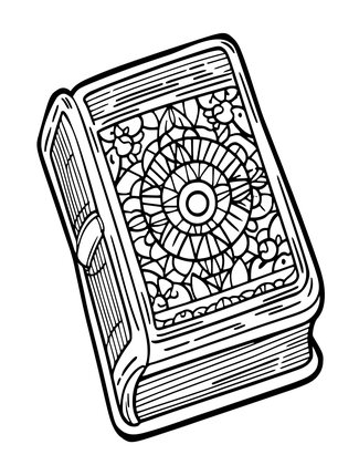 Tiny Pocket Spellbook - Free printable coloring page