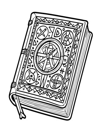 Merlin's Tome - Free printable coloring page