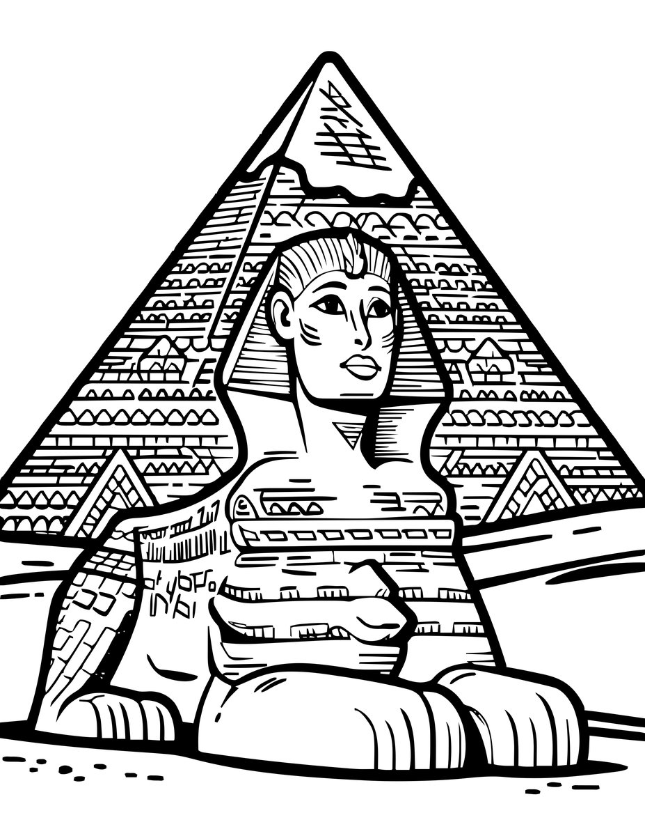 Great Sphinx - free printable coloring page