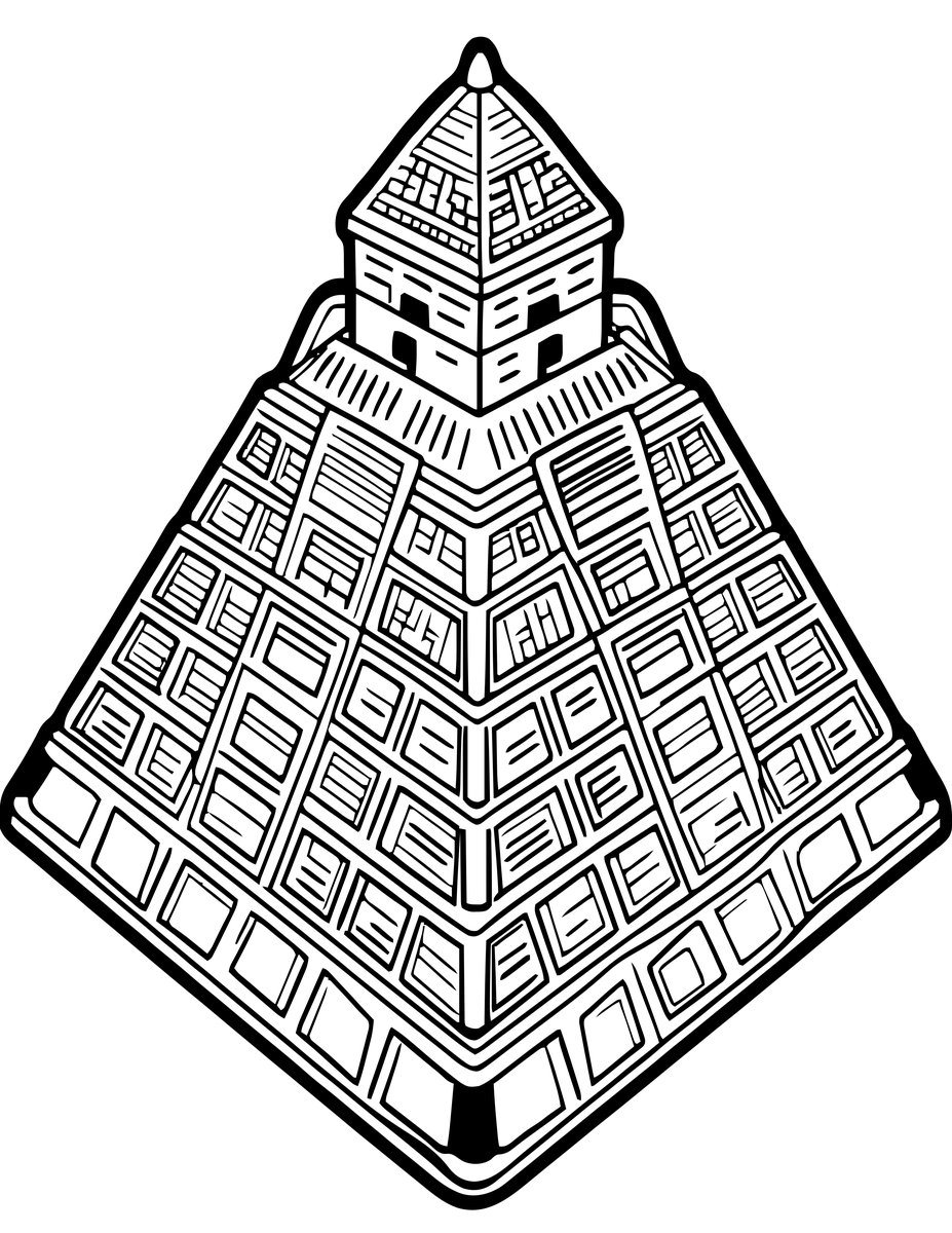 Pyramid Capstone - free printable coloring page